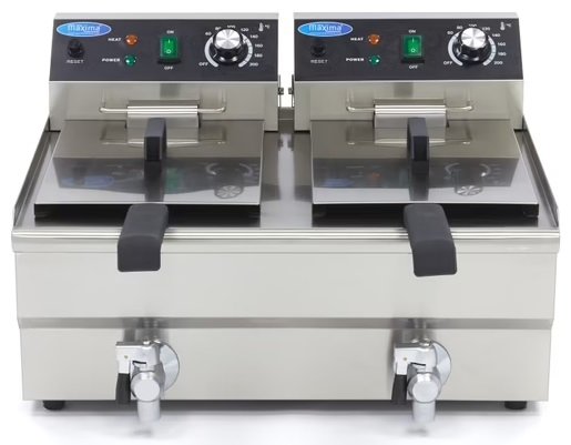 Frytkownica 2 x 10L - z Kranem Profesjonalna MAXIMA 09365229 5905317013284