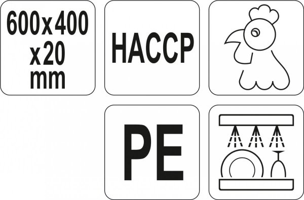 DESKA DO KROJENIA 600x400x20 ŻÓŁTA YATO YG-02182 YG-02182