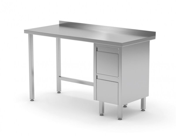 Stół przyścienny szafka z dwiema szufladami - szuflady po prawej stronie 1800 x 700 x 850 mm POLGAST 123187-P 123187-P