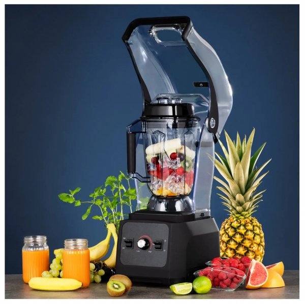 Blender kielichowy z obudową wyciszającą - 1680 W - 2,5 l - tryb pulsacyjny - 24500 obr./min - Royal Catering 10013304 RCBL-25MNC