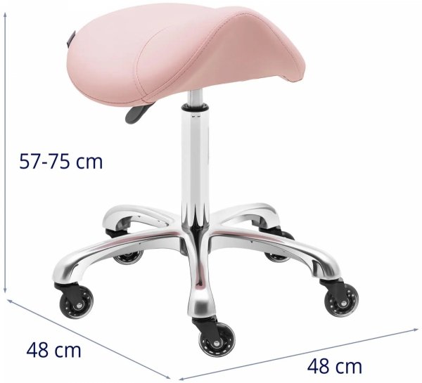  Krzesło siodłowe - 570-750 mm - 150 kg - pudrowy róż Physa 10040597 YORK POWDER PINK