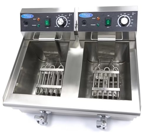 Frytkownica 2 x 10L - z Kranem Profesjonalna MAXIMA 09365229 5905317013284