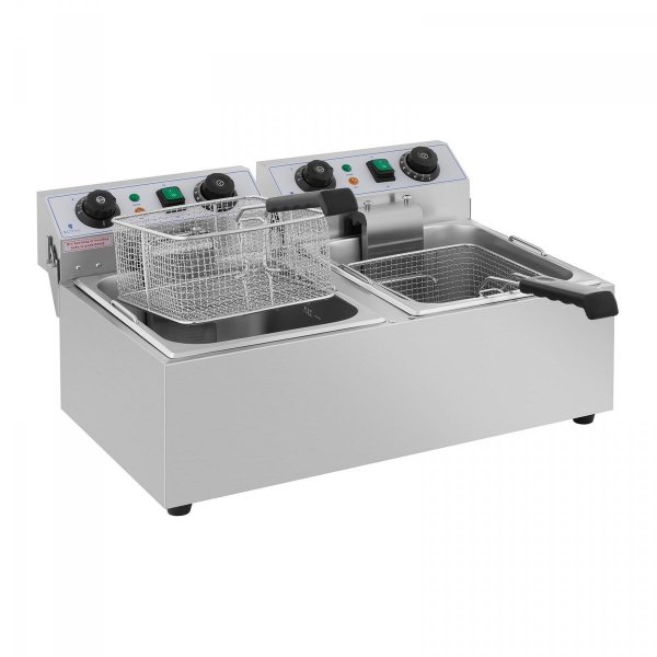 Frytownica - 2 x 10 litrów - 2 x 3200 W - timer ROYAL CATERING 10011147 RCTF 10DB