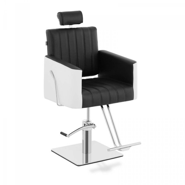 Fotel fryzjerski z podnóżkiem PHYSA 10040552 SWANAGE BLACK &amp; WHITE