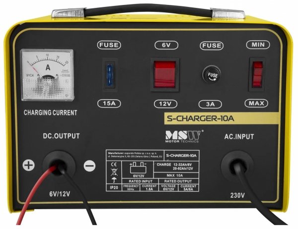 Prostownik - 6/12V - 8A - przełącznik napięcia MSW 10060141 S-CHARGER-10A