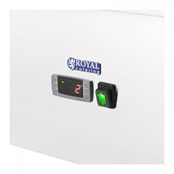Stół chłodniczy sałatkowy - ze szklaną witryną - Royal Catering - 240 l - na 7 pojemników GN - 90 x 70 cm ROYAL CATERING 10012305 RCLK-W240-2