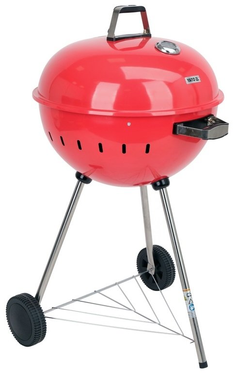 GRILL WĘGLOWY OKRĄGŁY 54CM CZERWONY YATO YG-20304