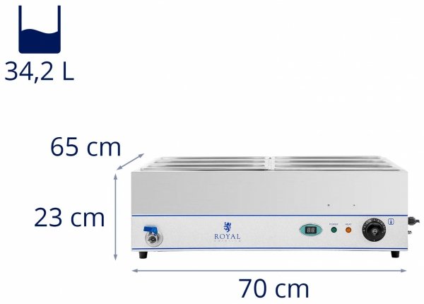 Bemar - 6 x GN 1/3 - stojak ROYAL CATERING 10010385 RCBM-6WS-2000