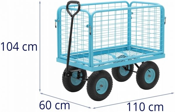 Wózek transportowy 400kg zdejmowane barierki boczne HILLVERT HT-TWIN-400 10090382 4062859148773