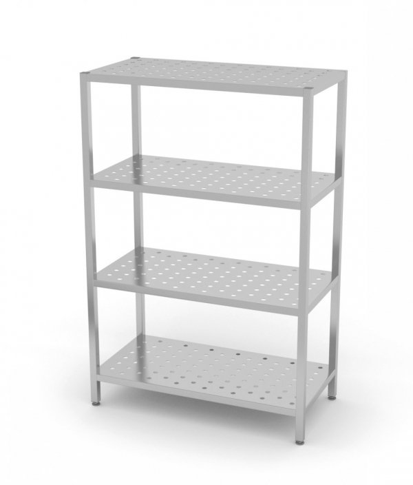 Regał magazynowy, 4 półki perforowane 1300 x 600 x 1800 mm POLGAST 344136 344136