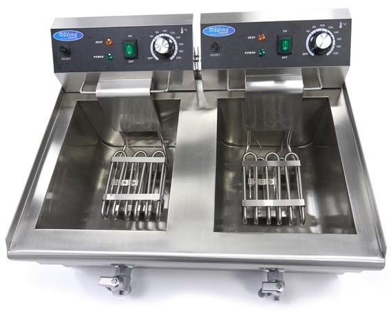 Frytownica 2 x 13L z Kranem 6000W Profesjonalna MAXIMA 09365231 8720365340284