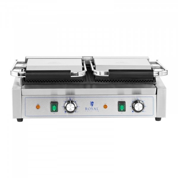 Grill kontaktowy - 3600 W - ryflowany ROYAL CATERING 10011989 RCPKG-3600-R