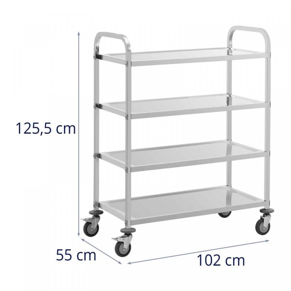 Wózek kelnerski - 4 półki - 89 x 49,5 x 3 cm - 108 kg ROYAL CATERING 10012735 RCSW-112