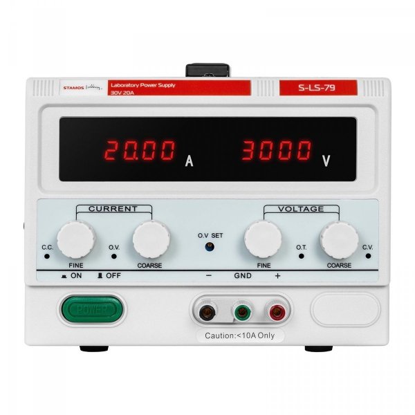 Zasilacz laboratoryjny - 0-30 V - 0-20 A DC STAMOS 10021170  S-LS-79