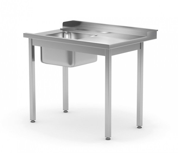 Stół załadowczy do zmywarek ze zlewm bez półki - prawy 1200 x 760 x 850 mm POLGAST 248127-760-P 248127-760-P