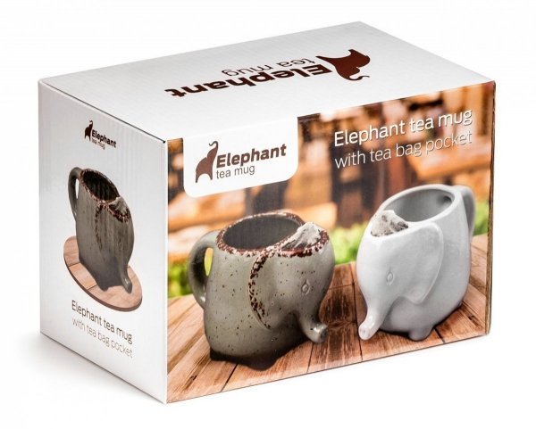 Ceramiczny kubek słonik biały 500 ml