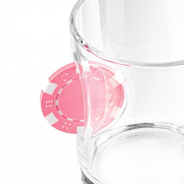 Szklanka żeton różowy - uwięziony w szkle