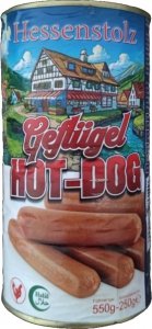 Hessenstolz Parówki Drobiowe HALAL do Hot Dogów 550g 