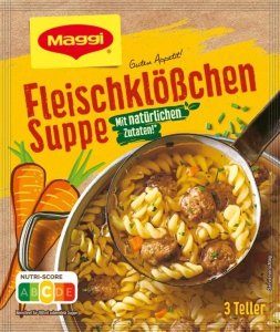 Maggi Naturalna mięsna Zupa Z Klopsikami Dużo Makaronu 3 Talerzy 