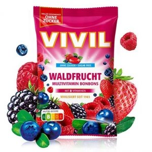 Vivil Cukierki Bez B/Cukru Waldfrucht Owoce Leśne 120g