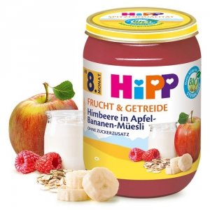 HIPP BIO Musli Malina Jabłko Banan Zboża Jogurt 8m 190g