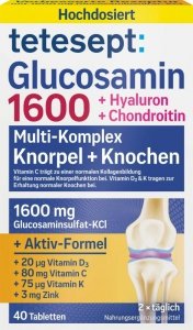 Teteseps Glukozamina 1600 Cynk Miedz Witaminy na Stawy Kości
