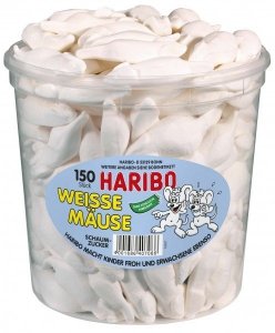 Haribo Białe Myszki Pianki Cukrowe 150szt 1050g