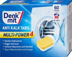 Denkmit Antikalk tabletki Odkamieniacz Pralki Cytryna 60szt Niemieckie