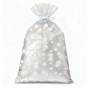 Torebki Woreczki Celofanowe Święta Białe Śnieżynki 20x35 25 sz Pakowanie Prezentów