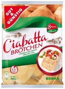 Ciabatta Gotowe bułeczki do zapiekania 8szt 560g 