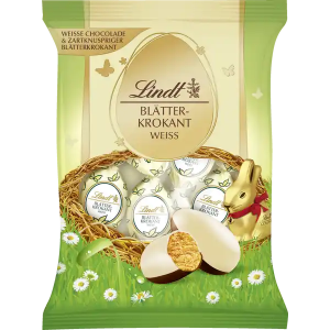 Lindt Czekoladowe Jajeczka Blatterkrokant Biała Czekolada 83g Niemcy