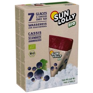 Sun Lolly Ekologiczne BIO Wodne lody Czarna Porzeczka do mrożenia 7 szt 455g