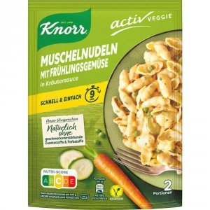 Knorr Gotowe Wege Danie Makaron z Wiosennymi Warzywami z Niemiec 2 Porcje