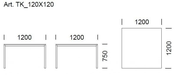Stół Kwadratowy Kuadro 1200x1200 Pedrali