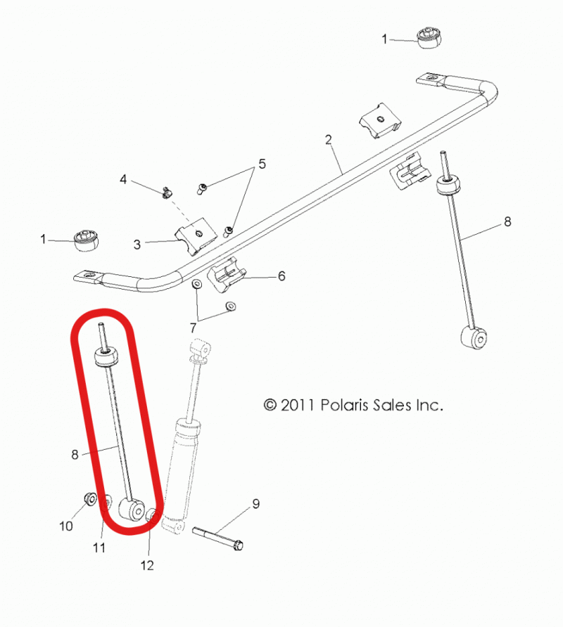 Łącznik drążek stabilizatora przedniego Polaris RZR 570/800 1542748