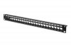Digitus Panel krosowy (patch panel) modularny 19 24 porty pod moduły keystone, 1U, ekranowany, prowadnica kabli, pola opis