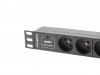 Lanberg Listwa zasilająca Rack PDU 10 cali 1U 3x PL 2m 16A 230V PL czarna