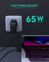 AUKEY PA-B3 Omnia GaN ładowarka sieciowa 2xUSB Power Delivery (1xUSB A+1xUSB C) 65W 5.4A
