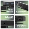 AXAGON HMC-UFO Wieloportowy hub USB 9in1, 10Gbps, 2x USB-A, HDMI 4K/60Hz, M.2 NVMe/SATA, audio, PD 100W, SD/microSD, GLAN, 65cm 