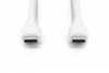 Digitus Kabel zasilający silikonowy USB-C - USB-C, USB 2.0 60W, 0,5m Biały