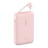 Belkin PowerBank BoostCharge 10k mAh 20w wbudowany kabel-C, port-C, różowy
