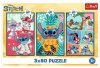 Trefl Puzzle 3x80 elementów Stitch świat