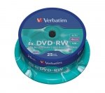 Płyty DVD-RW Verbatim 4x 4.7GB (Cake 25) MATT SILVER