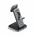 Satechi 3-in-1 Foldable Charging Stand - składana podstawka ładująca Qi2 do trzech urządzeń (US,CAN,EU,UK) (space gray)