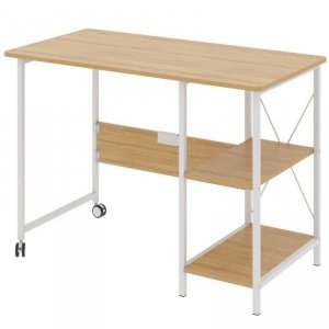 Biurko składane loftowe Maclean MC-411 W, wymiary: 107x45x75cm, max - 150 kg, z blatem, kolor jasny buk - USZ OPAK