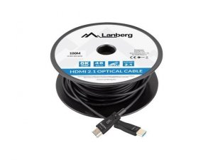 Kabel HDMI Lanberg M/M v2.1 100m 8K czarny optyczny AOC