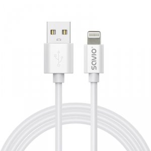 Kabel USB SAVIO CL-192 USB-A do Lightning 1m biały