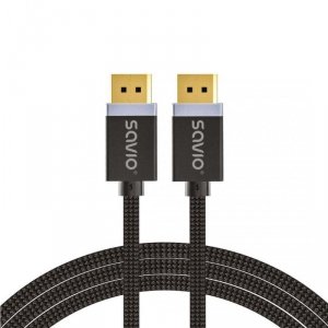 Kabel DisplayPort v1.4 Savio CL-166 (M/M) 2m czarny