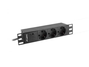 Listwa zasilająca Lanberg do szaf 10 1U 16A PDU 3x Schuko 2m czarna