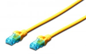 Patchcord DIGITUS UTP kat. 5e 20m PVC żółty